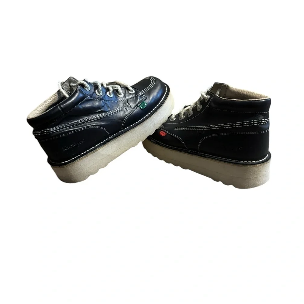 Kickers Opaah Vintage Platform Navy Lace Up Unisex High Top Shoes Men’s Size 41